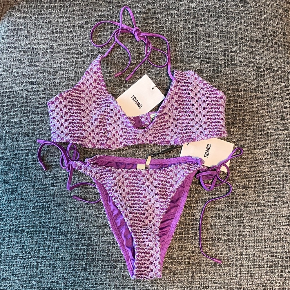TRIANGL Purple Cora Alina Crochet Bikini Set